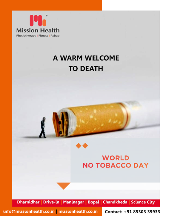 Say no to tobacco.

#WorldNoTobaccoDay #SayNoToTobacco #NoTobaccoDay #MissionHealth #MissionHealthIndia #Physiotherapy #Fitness #Rehab