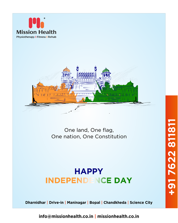 One land, flag, One nation, One country, One constitution.

#HappyIndependenceDay #IndependenceDay19 #IndependenceDay #IndependenceWeek #Celebration #15thAugust #Freedom #India #MissionHealth #MissionHealthIndia