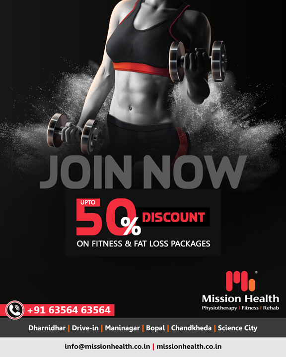 Have You Registered?
Mission Health Fitness Boutique is offering up to 50% Discounts on various Fitness & Fat Loss Packages. 
Hurry Up! It’s a Limited Period Offer

Call: +916356463564
Visit: www.missionhealth.co.in

#fitnessworkout #fitness #fitnessmotivation #workout #fitnesslife #gym #workoutmotivation #fitnessaddict #fitnesscoaching #healthchallenge #MissionHealth #MissionHealthIndia #MovementIsLife