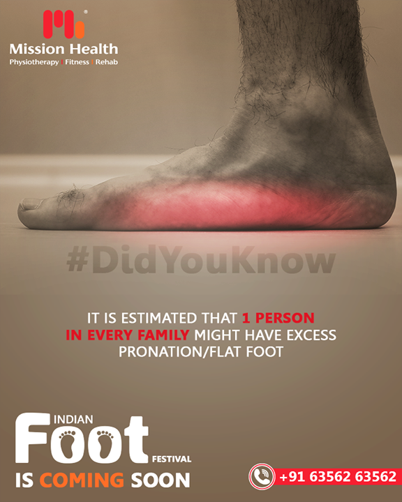 It is estimated that 1 PERSON in EVERY FAMILY might have excess Pronation/Flat Foot!

Your Foot Health can be a clue to many other issues!

The Indian Foot Festival is coming soon...

Keep Reading this space for more updates!

Call: +916356263562
Visit: www.missionhealth.co.in

#IndianFootFestival #ComingSoon #FootClinic #footpain #footcare #foothealth #heelpain #anklepain #flatfeet #painrelief #healthyfeet #happyfeet #MissionHealth #MissionHealthIndia #MovementIsLife