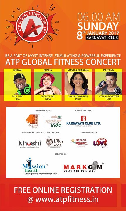 Are you ready for the most intense, stimulating and powerful fitness experience? If not, gear up! It’s happening on 8th Jan, 2017! #MissionHealth  #ATPGlobalFitnessConcert #2ndEdition #FitIndiaMovement