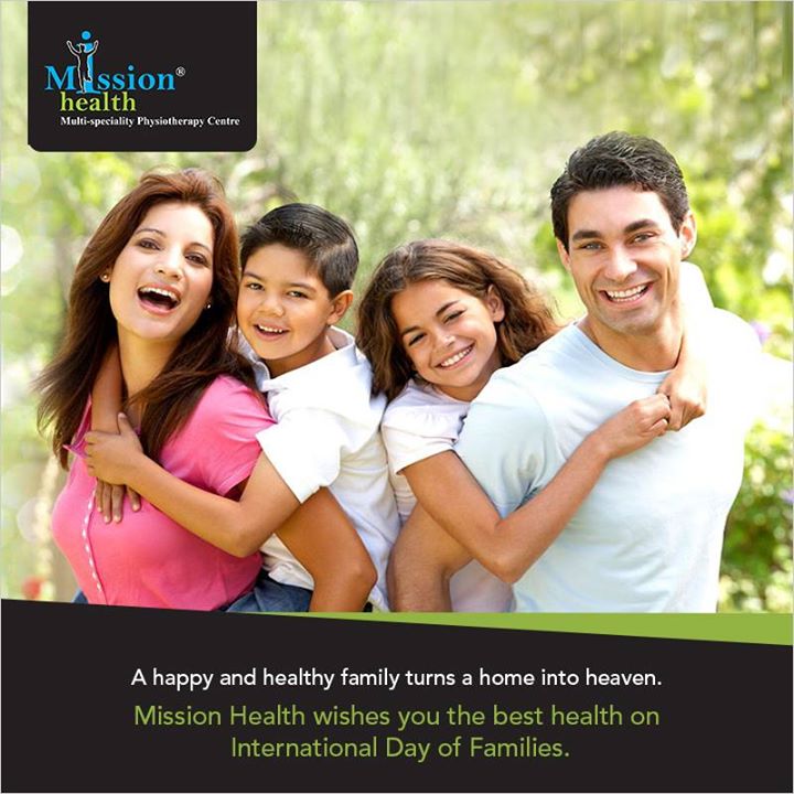 A healthy family is a happy family. Mission Health wishes you all the warmest greetings on this International Day of Families. 

Visit us to know all about our services at www.missionhealth.co.in

Call us at - 7622811811/8530720720

#MissionHealth #InternationalDayOfFamilies #InternationalFamilyDay #FitFamily #HealthyFamily #Ahmedabad