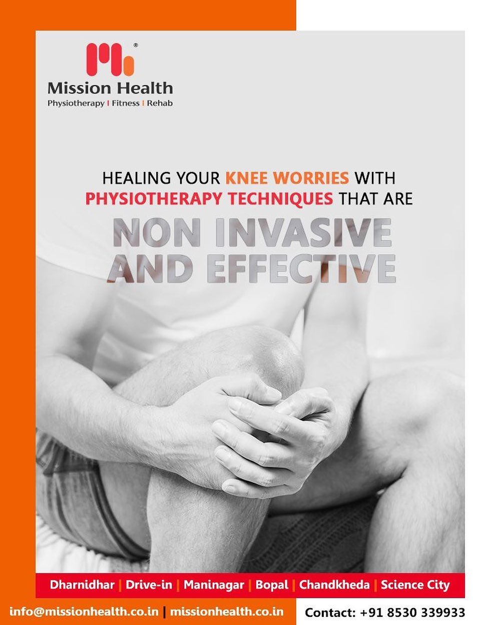 Get a fresh dimension of life by getting your knee worries healed at Mission Health!

#MissionHealth #MissionHealthIndia #physiotherapy #AbilityClinic #MovementIsLife #Rehab #BestPhysiotherapy #NonSurgicalPainManagement #KneeRehab #KneeTreatment #SuperSpecialityKneeClinic #360DegreeApproach