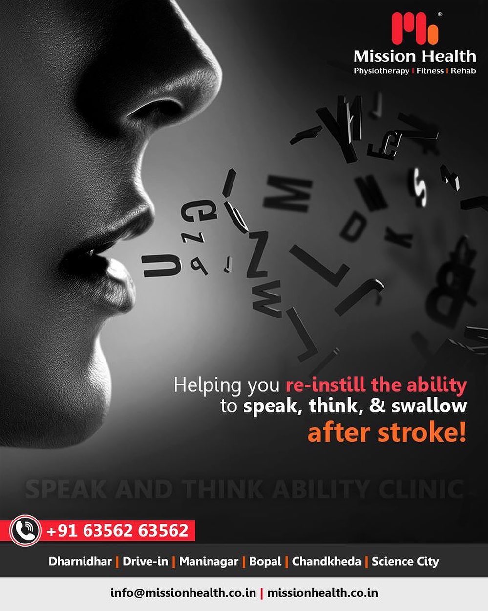 Think & Speak Ability Clinic is focused on the recovery of patients with the most severe conditions affecting the fundamental functions of the human brain like orientation, arousal, awareness, perception, information-processing and thinking, planning a course of actions, communication, memory, and learning. 
#MissionHealth #MissionHealthIndia #fitnessgoals #MovementIsLife #PersonalTraining #weightmanagement #fitness