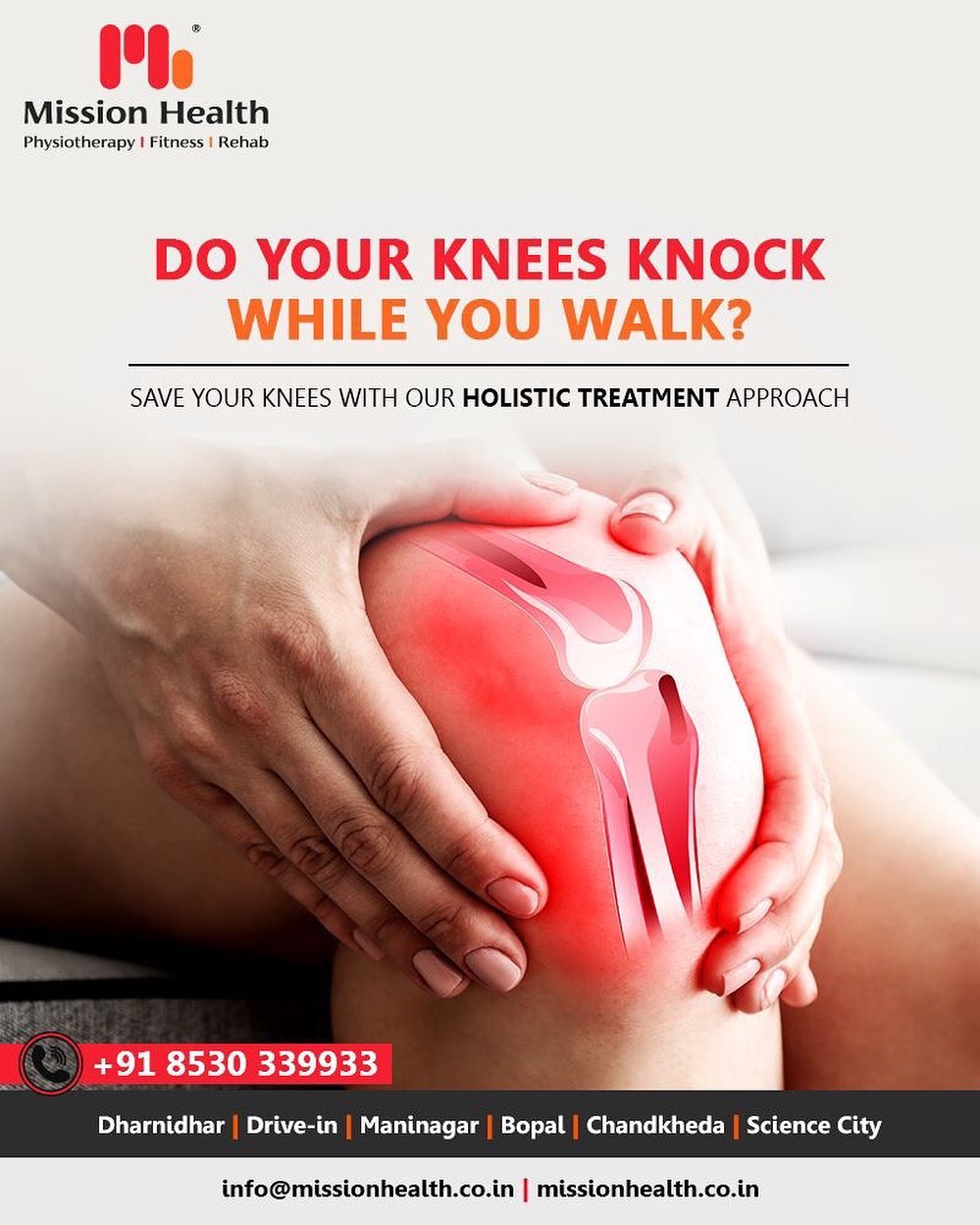 Do you have pain in your Knee while walking? Save your Knee with our advanced Rehabilitation Strategies.

#MissionHealth #MissionHealthIndia #fitnessgoals #MovementIsLife #PersonalTraining #weightmanagement #fitness