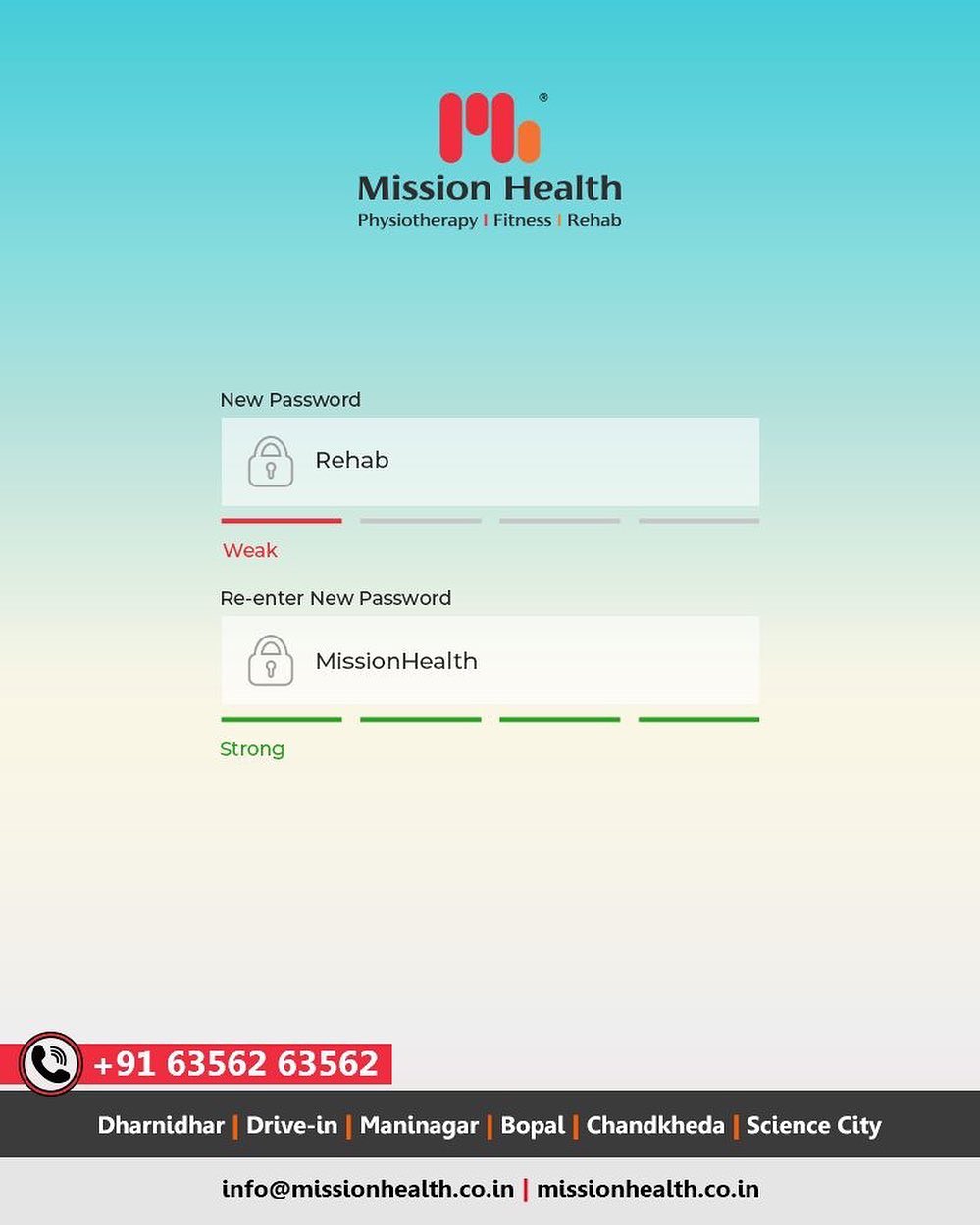 Your password to rehab is Mission Health.

#TrendingNow #TrendingFormat #ReEnterPassword #NewPassword #Password #Trending #TrendSpot #missionhealth #MissionHealthIndia #MissionHealthSportsClinic
