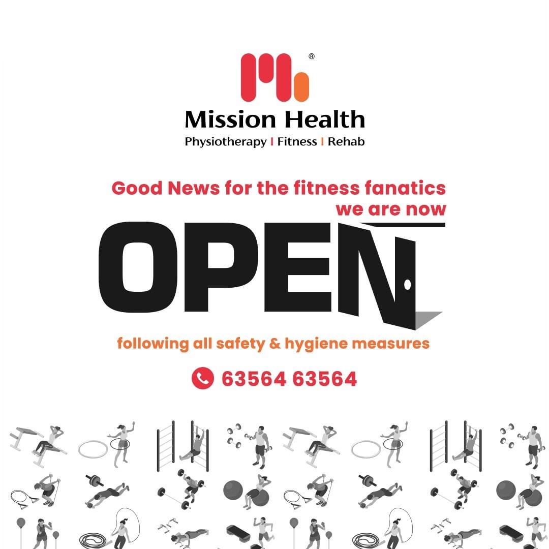 Taking the break was not a choice but coming back indeed is!

Roll up your sleeves and pull up your socks because we have the come back news for you.

Be a fitness fanatic and re-join the fits-formation league with Mission Health. 

#Comeback #GreatComeback #ReOpen #FitnessFanatic #Fitsformation #FitnessLeague
