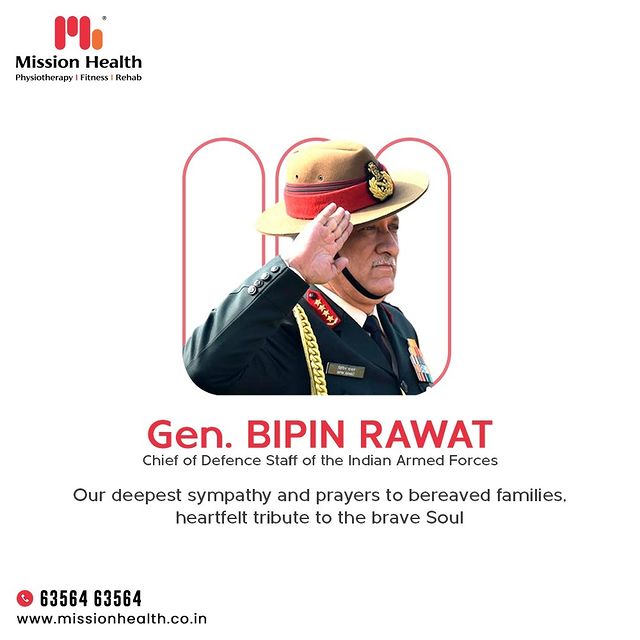 Our deepest sympathy and prayers to bereaved families, heartfelt tribute to the brave Soul.

#BipinRawat #RestInPeace #RipBipinRawat #IndianArmy #MovementIsLife #MissionHealth