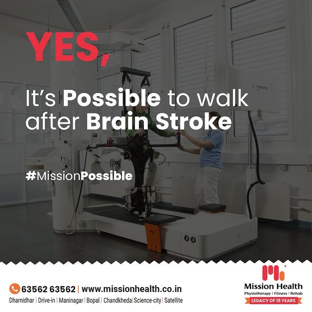 You lose confidence after being affected with a brain stroke, but have faith in yourself and us! We're all on a mission to restore your ability to walk again in life. 

We at Mission Health deploy the most advanced combination of Robotic Technologies such as The Leg and Walking Robot, The Arm Robot, The Shoulder Robot, The Hand Robot, Neuro Robotics, Advanced Neurophysiotherapy & much more. 

Put a smile on your face and reach our world, where we prioritize care and effective treatment as our priority!

Mission Health Helpline Number: +916356568100

www.missionhealth.co.in

#BrainStroke #MissionPossible #StrokeRehab #Stroke #StrokeSurvivor #StrokeRehabilitation #StrokeRecovery #Physiotherapy #NeuroRehab #Health #Fitness #IndiasBestRehabilitationCenter #CureWithPhysiotherapy #PhysiotherapyRoadToRecovery #MovementisLife #MissionHealthCenterOfExcellence #MissionHealth