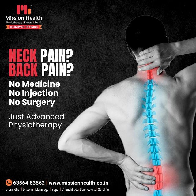Advanced Spine Physiotherapy at 'Mission Health' helps you to relieve pain & regain mobility without any medicine, injection or surgery.

For more details, 📞 +91 63564 63562 or visit: www.missionhealth.co.in

#MissionHealth #MissionHealthIndia #MovementIsLife #Ahmedabad #Gujarat #SuperSpecialitySpineClinic #SpineClinic #BackPain #NeckPain #SlippedDisc #AbilityClinic